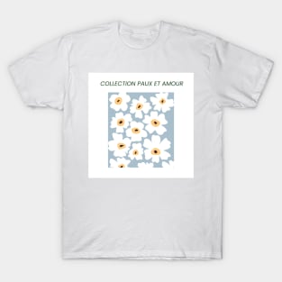 Blue floral art, minimal, modern, organic designs, botanical beauty T-Shirt